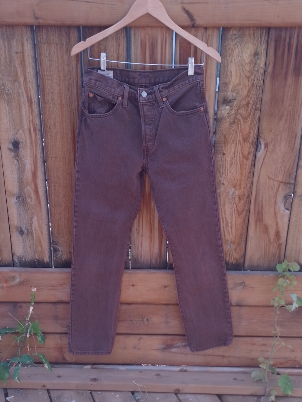 Levi's Slim Straight Jeans in Brown Denim
